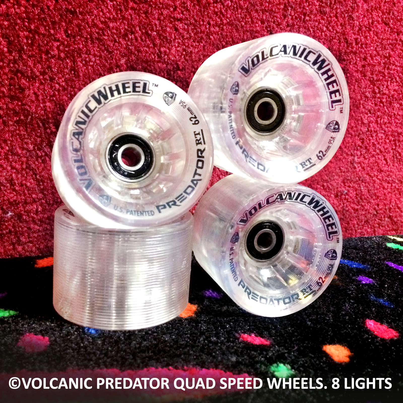 LED Light Up 32mm x 58mm ABEC-9 608 Bearings 82A 4 Pack Wheels for Quad Skating and Skateboarding No Batteries Required Roller Skate Wheels Quad Light 